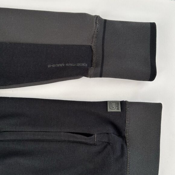 G-Star Raw 3301 Track Jacket Men L Black Contrast Shoulder Chest Pockets Stretch - Picture 8 of 13